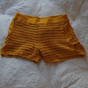 Forever 21 mustard crochet shorts